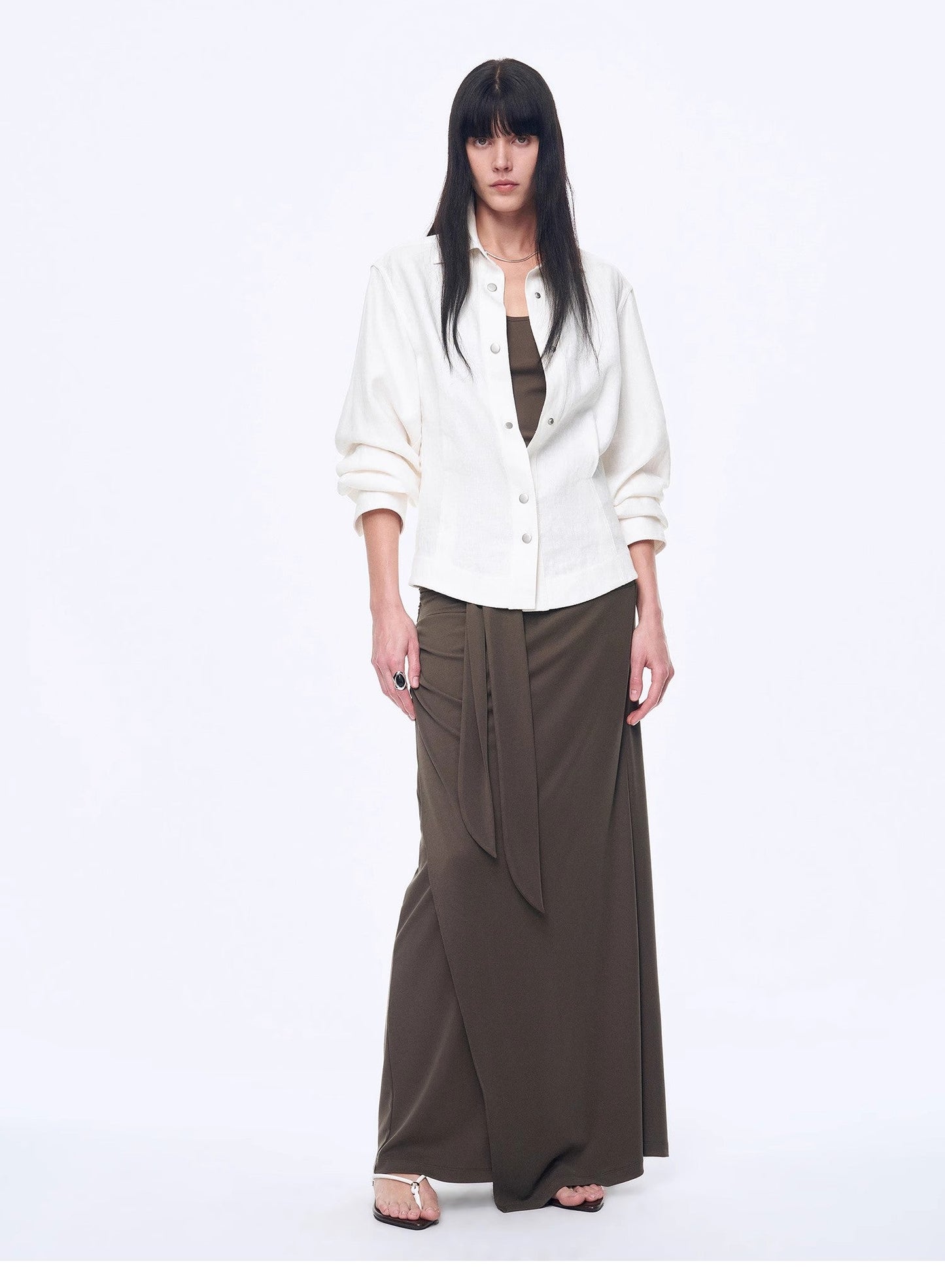 Linen Deconstructed Silhouette Old Money Style Waist Shirt Top