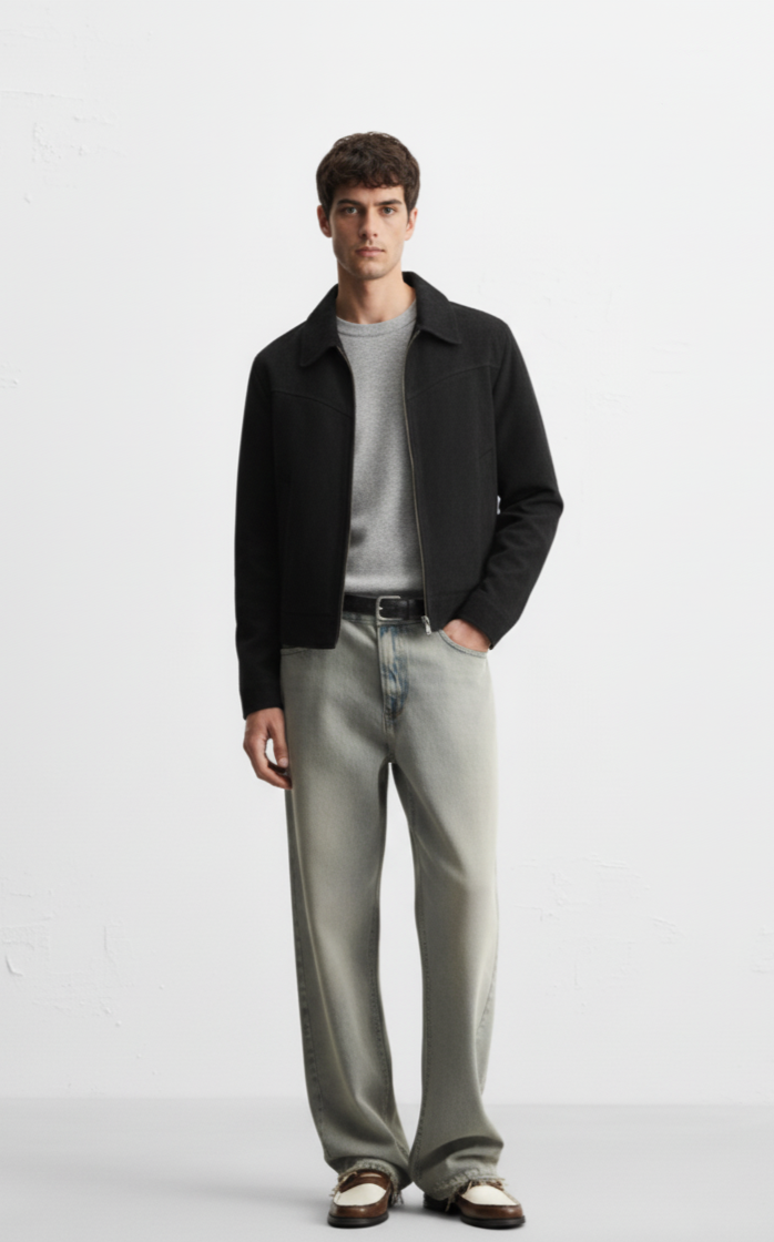 Men's Plus Size Zip Up Long Sleeve Jacket