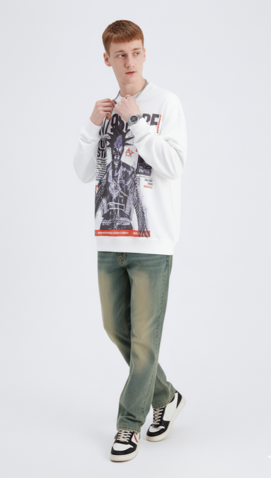 Men's Graphic Round Neck Long Sleeve T-Shirt