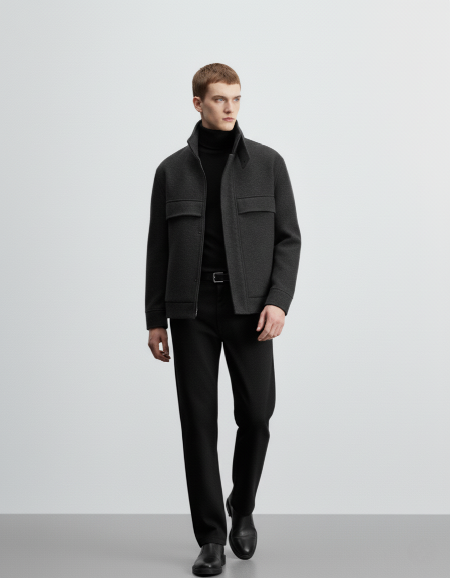 Ruffle Handsome Stylish Short Sense Woolen Jacket