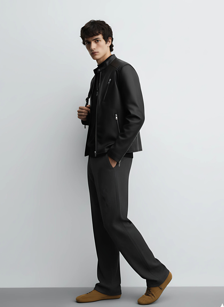 Men's Plus Size Zip Up Long Sleeve Jacket