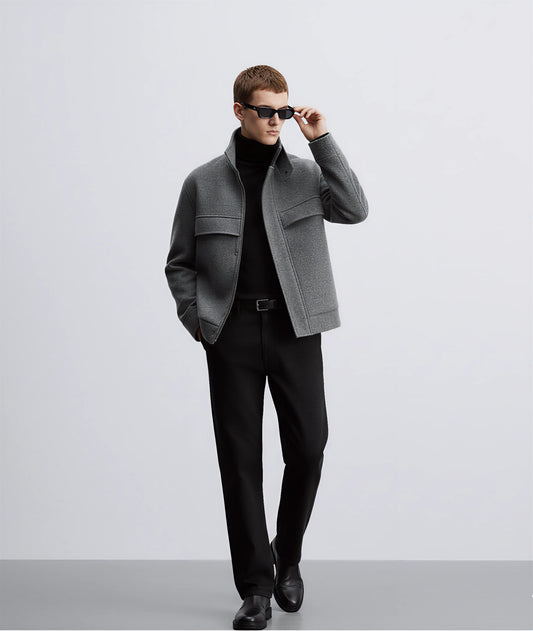 Ruffle Handsome Stylish Short Sense Woolen Jacket