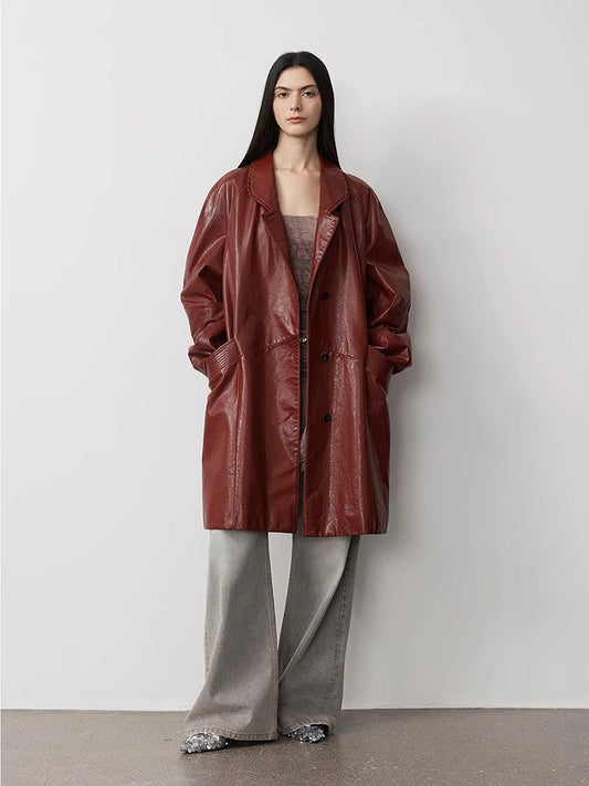 Sonorous Rose Vintage Long Trench Coat