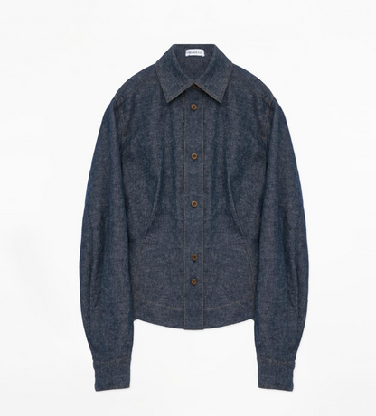 Linen Deconstructed Silhouette Old Money Style Waist Shirt Top