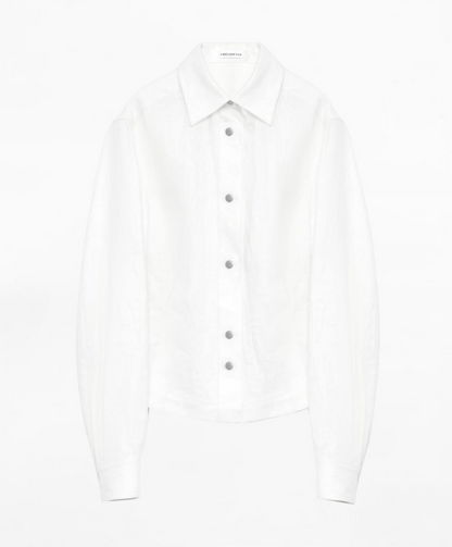 Linen Deconstructed Silhouette Old Money Style Waist Shirt Top