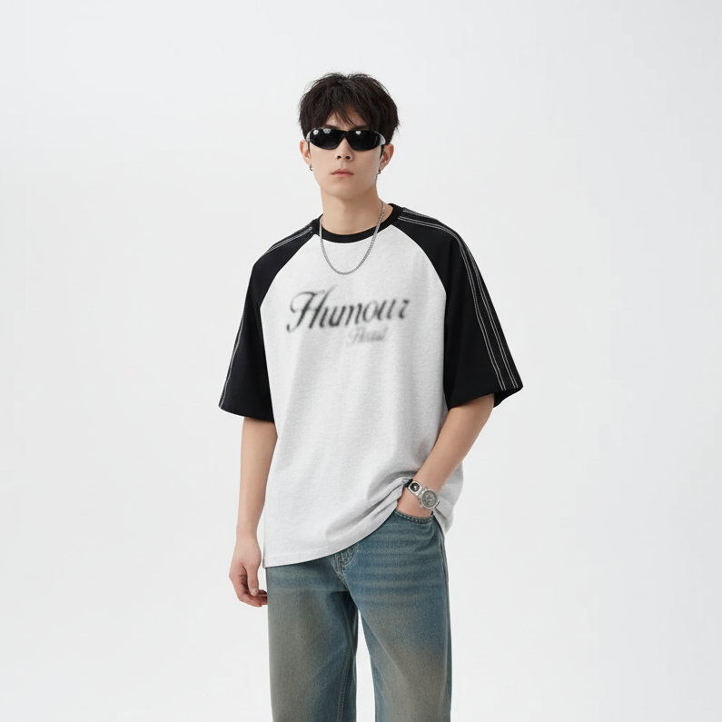 Men‘s Letter Round Neck Half Sleeve T-Shirt