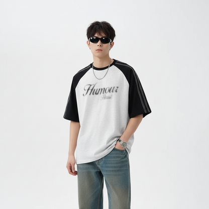 Men‘s Letter Round Neck Half Sleeve T-Shirt