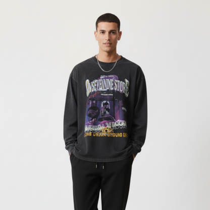 Men's Graphic Round Neck Long Sleeve T-Shirt