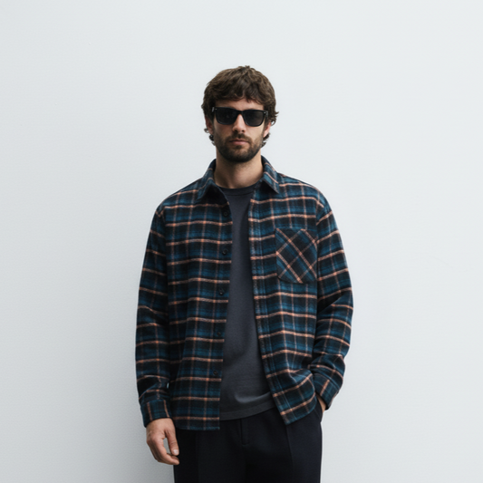 Men's Plus Size Plaid Button-Up Shirt