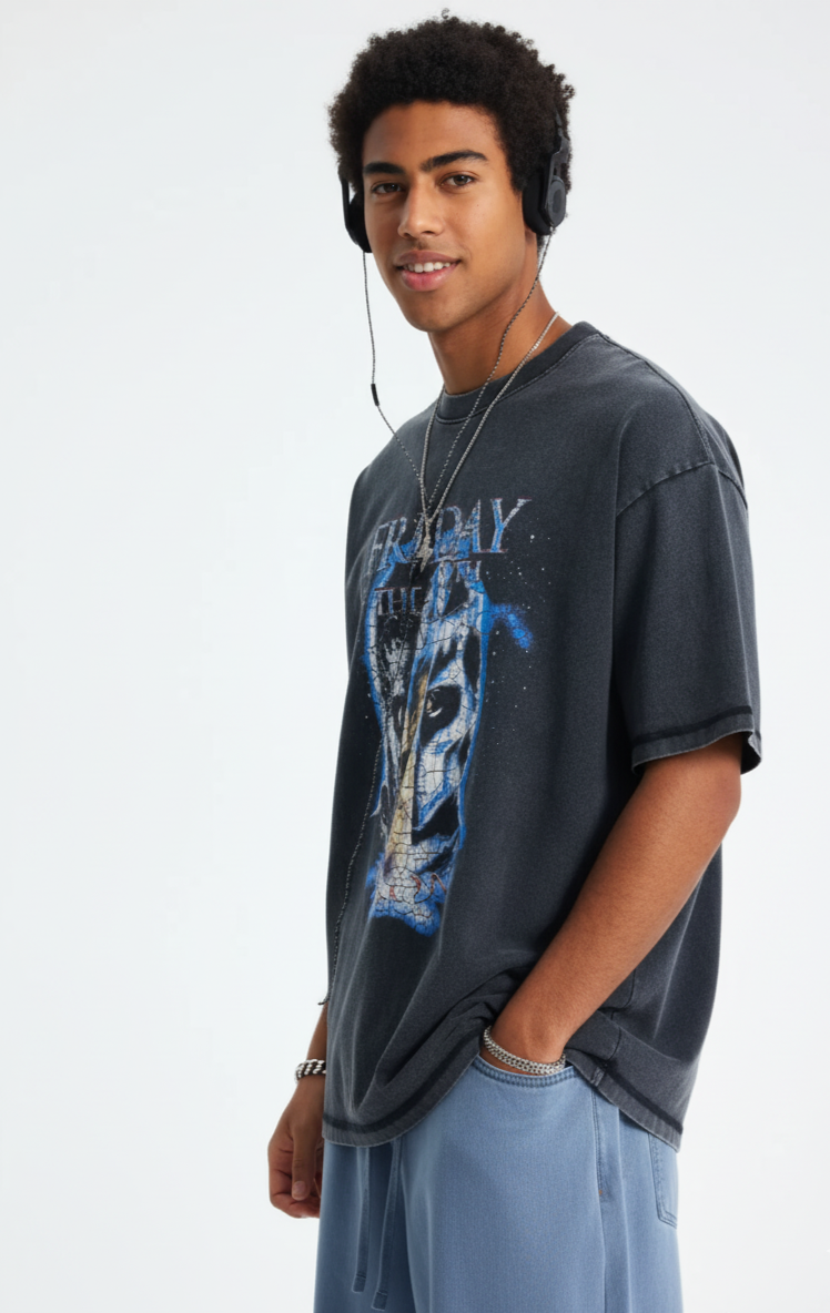 Men's Graphic Round Neck Short Sleeve T-Shirt