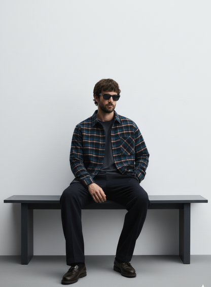 Men's Plus Size Plaid Button-Up Shirt