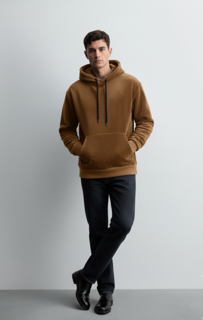 Men's Drawstring Long Sleeve Fleece Hoodie