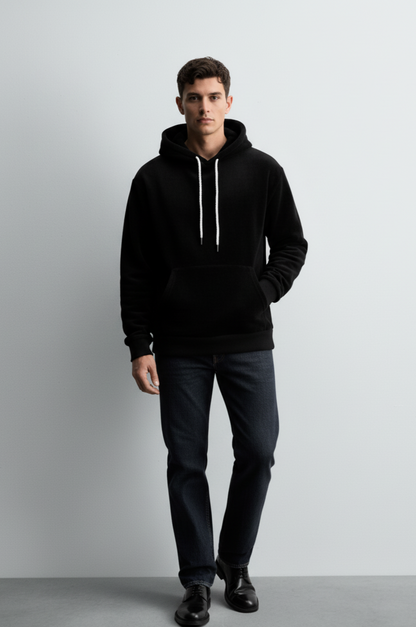 Men's Drawstring Long Sleeve Fleece Hoodie