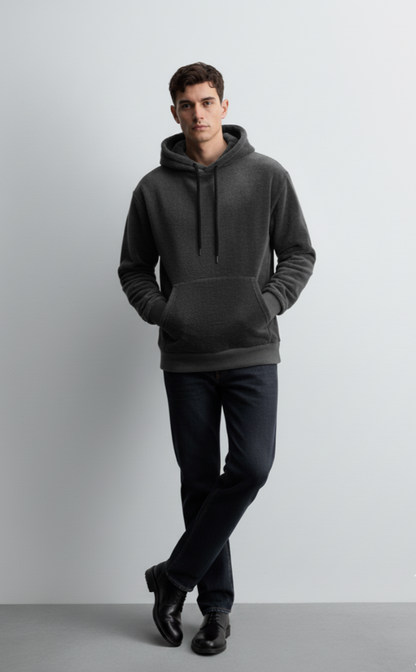 Men's Drawstring Long Sleeve Fleece Hoodie