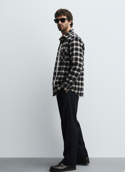 Men's Plus Size Plaid Button-Up Shirt