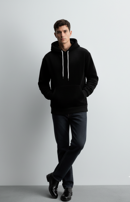 Men's Drawstring Long Sleeve Fleece Hoodie