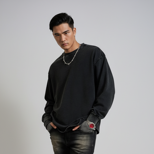 Men's Round Neck Long Sleeve T-Shirt