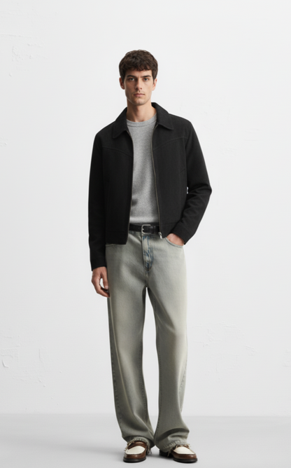 Men's Plus Size Zip Up Long Sleeve Jacket