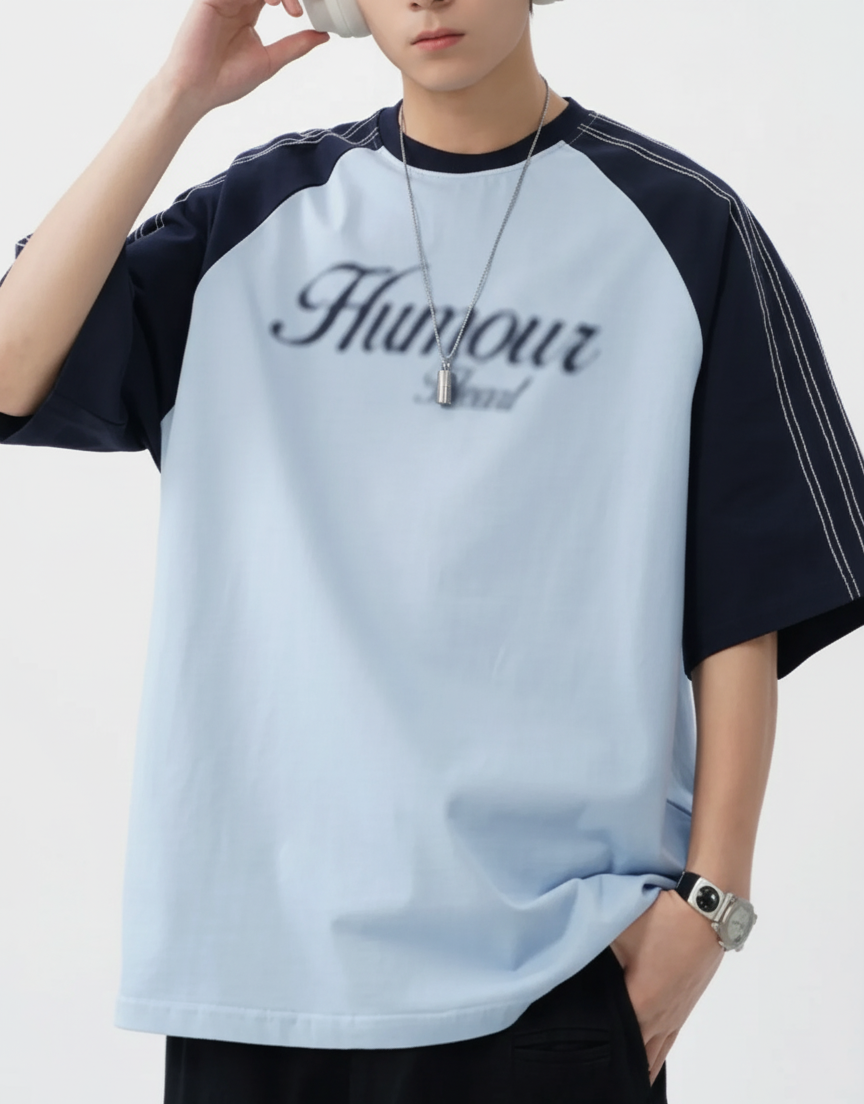 Men‘s Letter Round Neck Half Sleeve T-Shirt