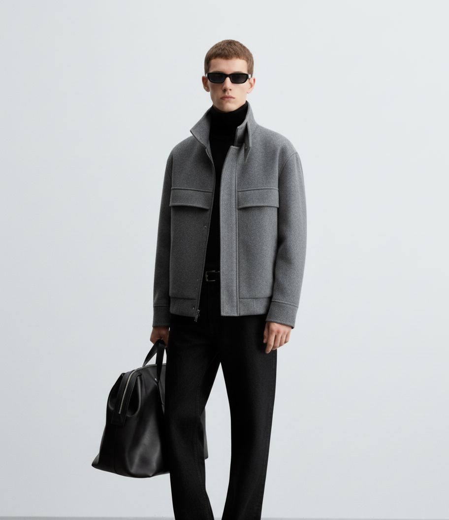 Ruffle Handsome Stylish Short Sense Woolen Jacket