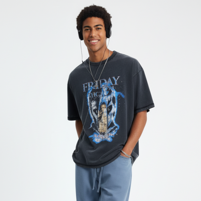 Men's Graphic Round Neck Short Sleeve T-Shirt