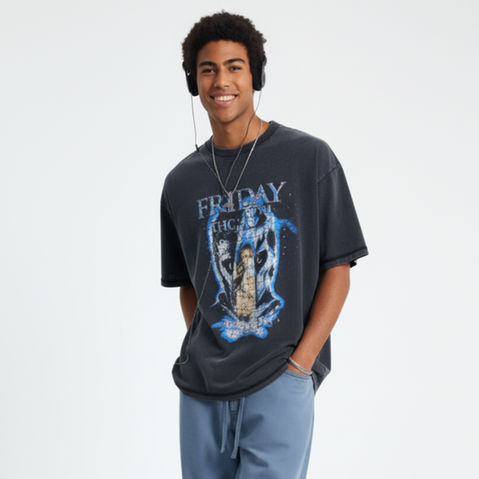 Men's Graphic Round Neck Short Sleeve T-Shirt