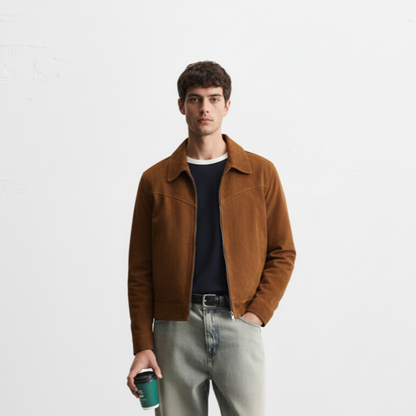 Men's Plus Size Zip Up Long Sleeve Jacket