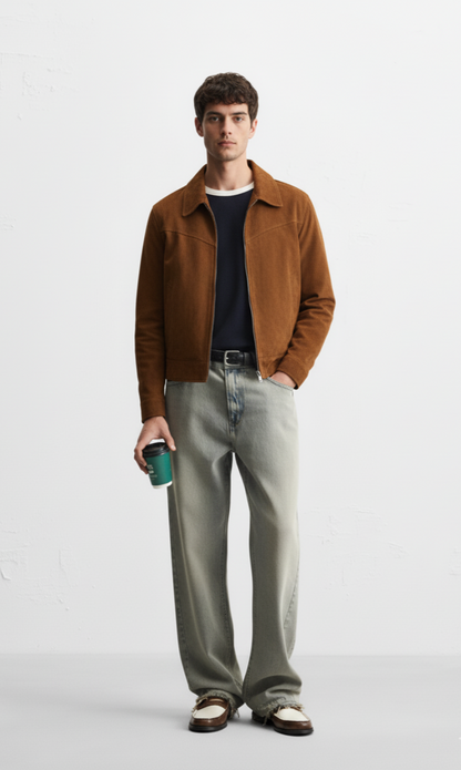 Men's Plus Size Zip Up Long Sleeve Jacket