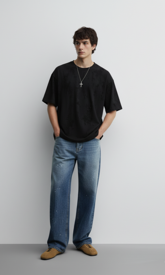 Men's Full Size Wide Leg Jeans Plus Size