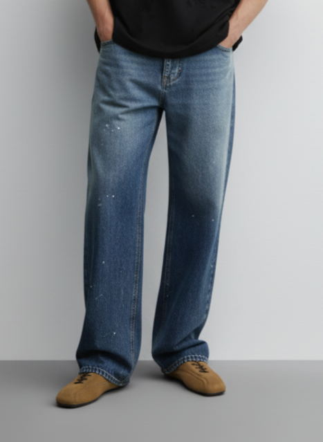 Men's Full Size Wide Leg Jeans Plus Size