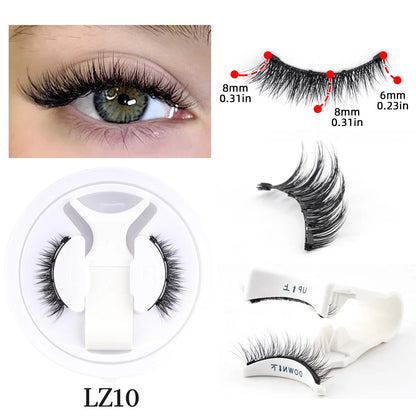 Reusable Magnetic Eyelashes 1 Pair Natural Curly Fluffy Magnetic False Eyelashes No Glue Needed Lashes Makeup with Tweezer Set