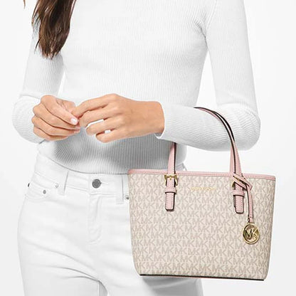 Michael Kors Ole Jet Set Travel Small Women'S Pvc With Leather One-Shoulder Tote Bag