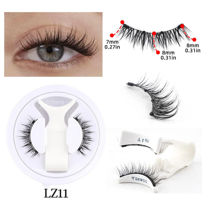Reusable Magnetic Eyelashes 1 Pair Natural Curly Fluffy Magnetic False Eyelashes No Glue Needed Lashes Makeup with Tweezer Set