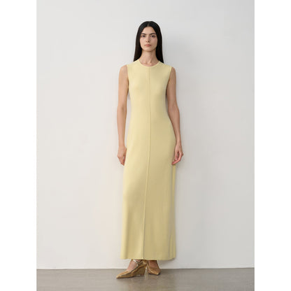 Baslan Merino Wool Extra Long Sleeveless Lazy Knit Dress