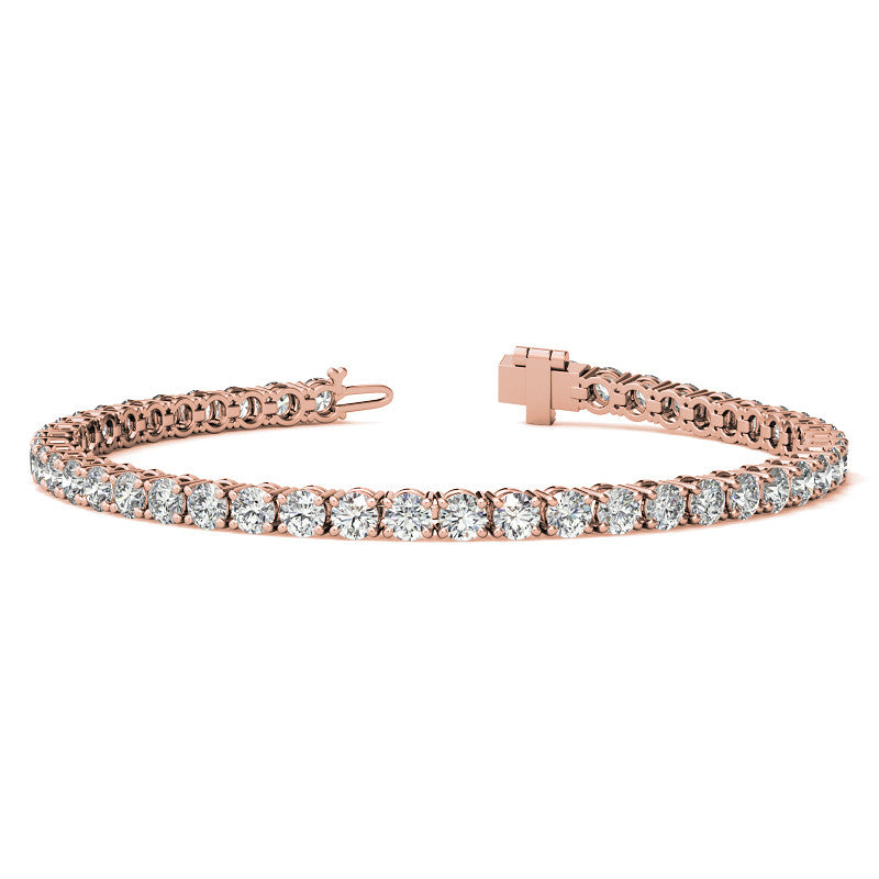 Moissanite Tennis Bracelet-3mm Stones - 14K Gold Overlay