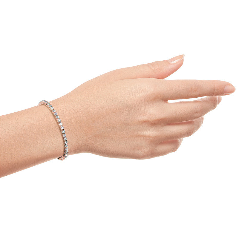 Moissanite Tennis Bracelet-3mm Stones - 14K Gold Overlay