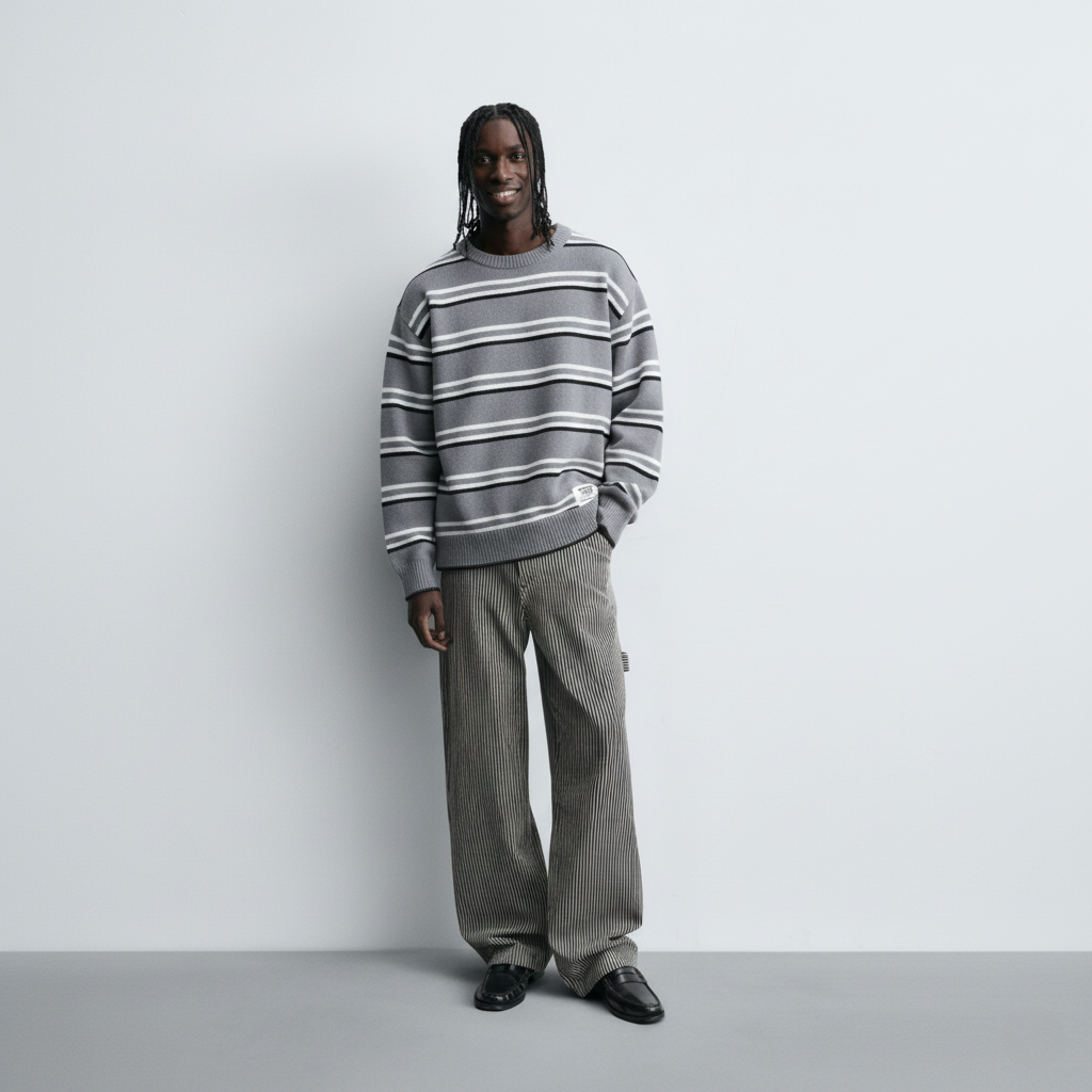 Men's Thickened American Fashion Brand Idle Style Knitwear Coat