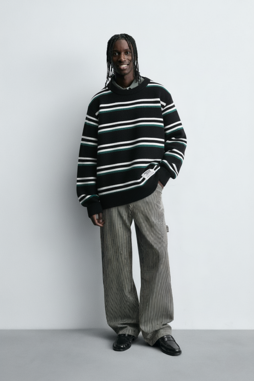 Men's Thickened American Fashion Brand Idle Style Knitwear Coat