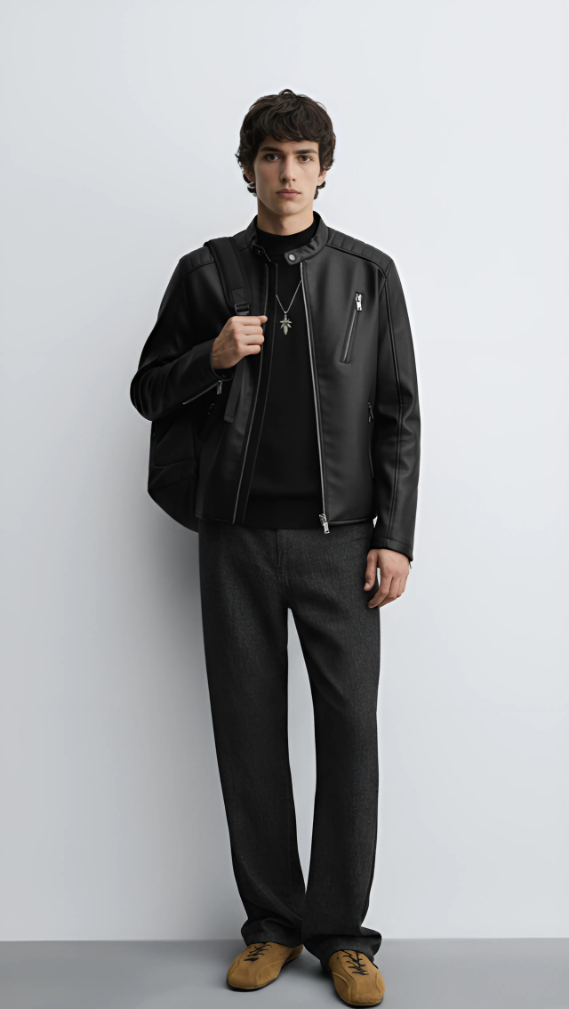 Men's Plus Size Zip Up Long Sleeve Jacket