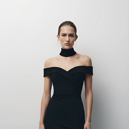 Off-Shoulder Split Maxi Dress