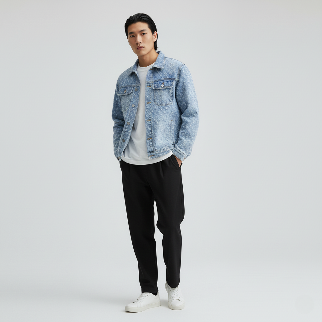 Denim Coat Youth Spring Men's Blue