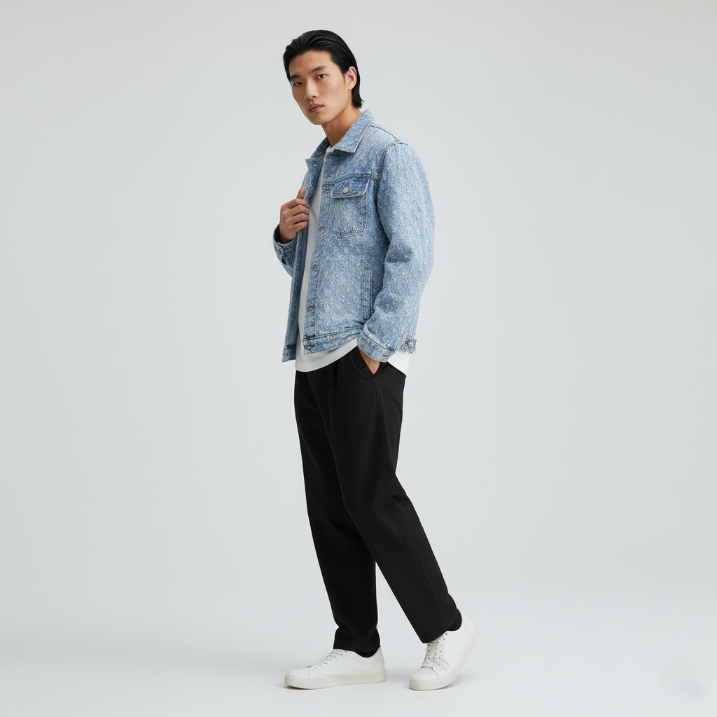 Denim Coat Youth Spring Men's Blue
