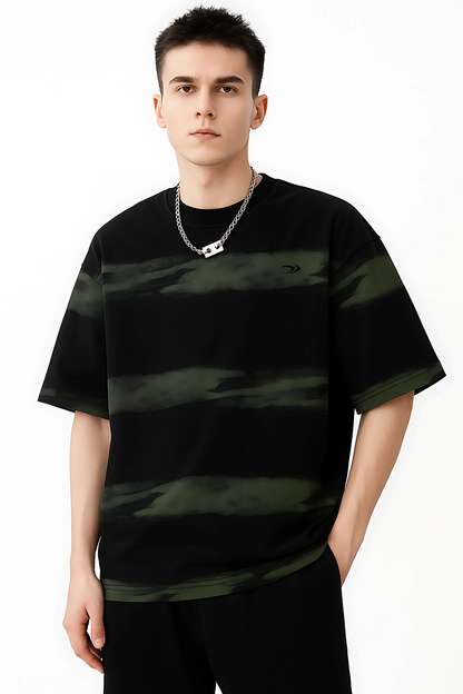 Men's Plus Size Basic style Round Neck Striped T-Shirt