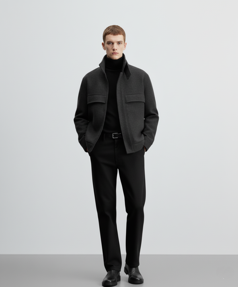 Ruffle Handsome Stylish Short Sense Woolen Jacket