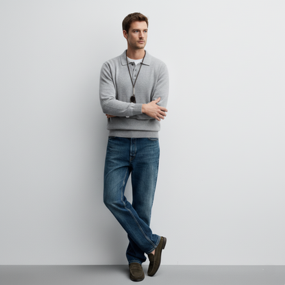 Polo Collar Sweater Autumn And Winter Long Sleeve Lapel Knitwear