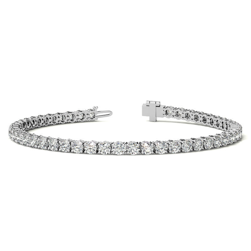 Moissanite Tennis Bracelet-3mm Stones - 14K Gold Overlay
