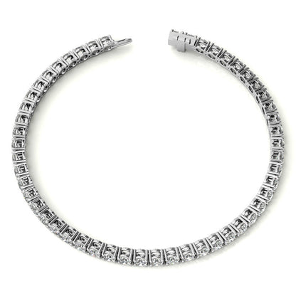 Moissanite Tennis Bracelet-3mm Stones - 14K Gold Overlay
