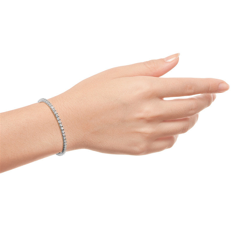 Moissanite Tennis Bracelet-3mm Stones - 14K Gold Overlay