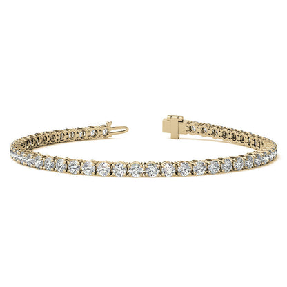 Moissanite Tennis Bracelet-3mm Stones - 14K Gold Overlay
