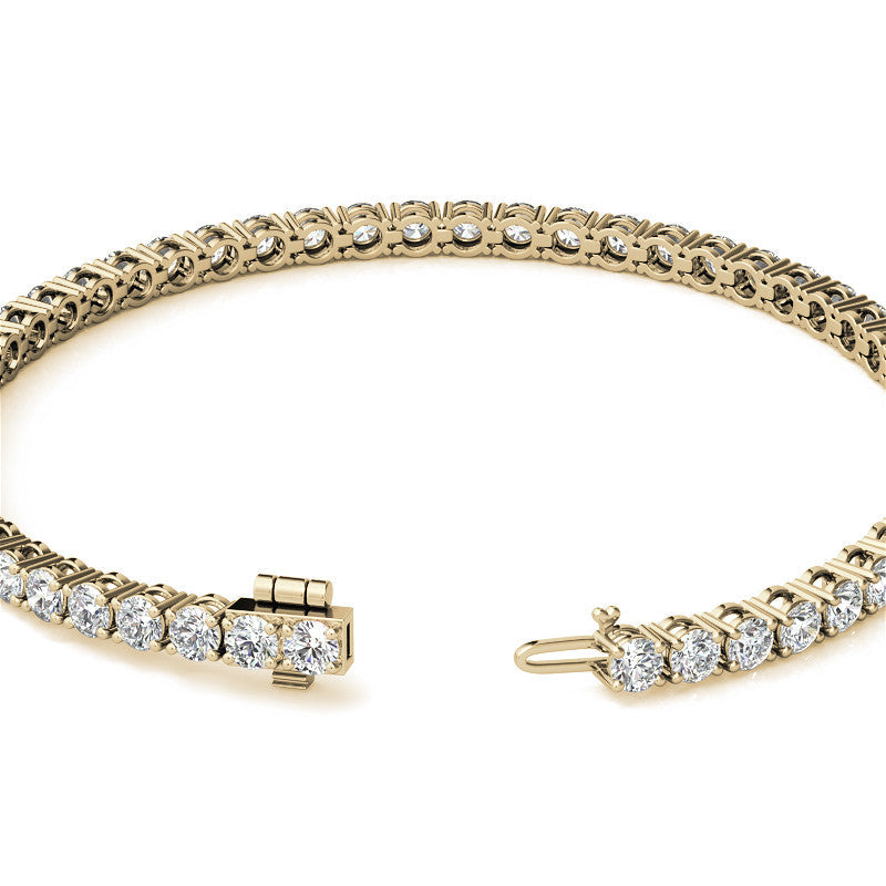 Moissanite Tennis Bracelet-3mm Stones - 14K Gold Overlay